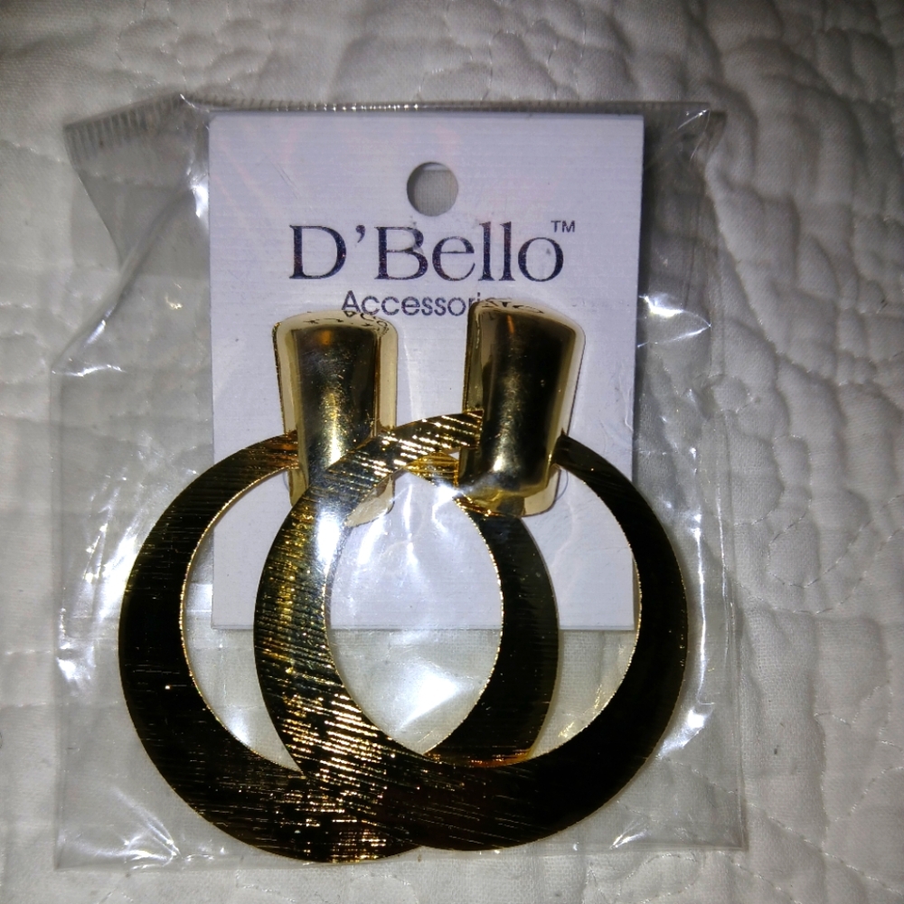 Gold Hoop Post Earrings